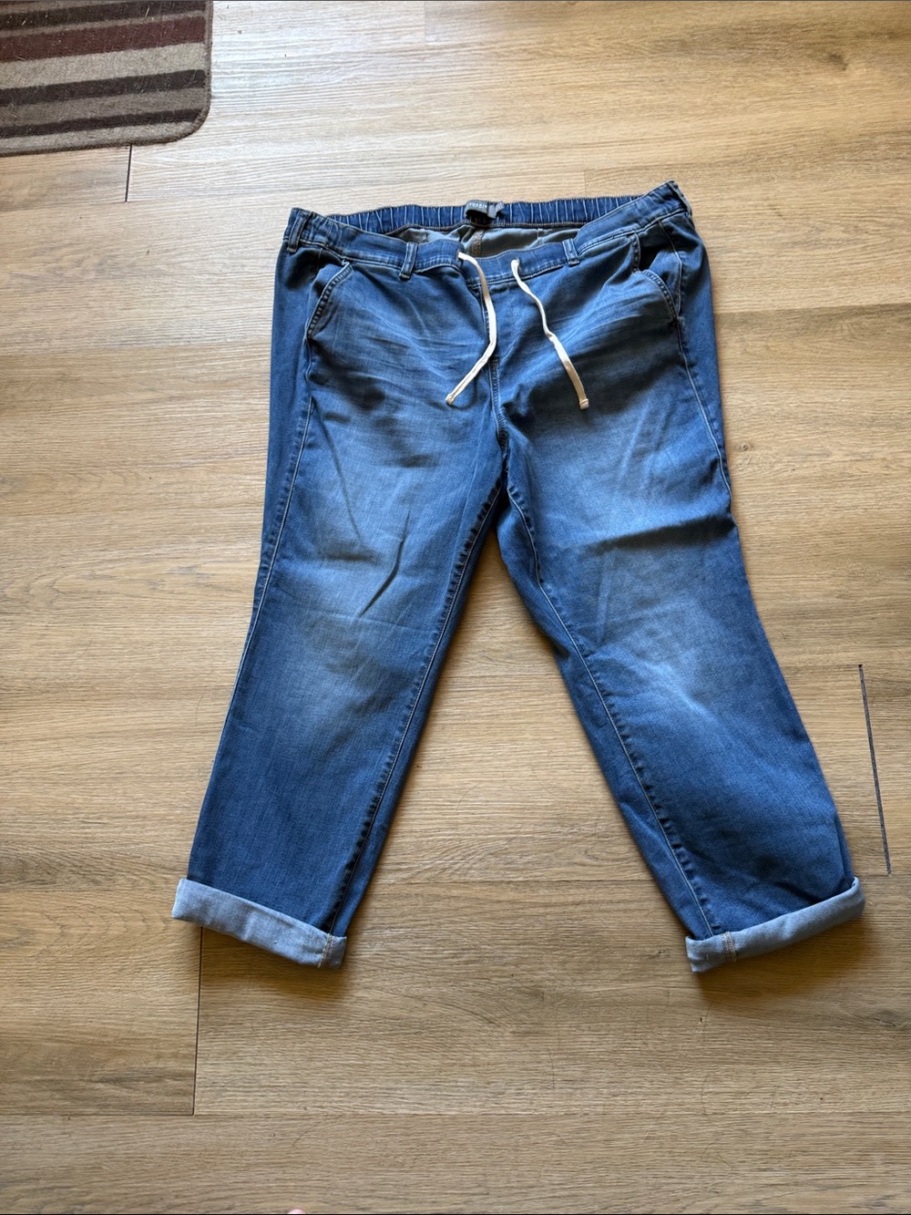 torrid Relaxed Drawstring Jeans in Medium Blue Wash